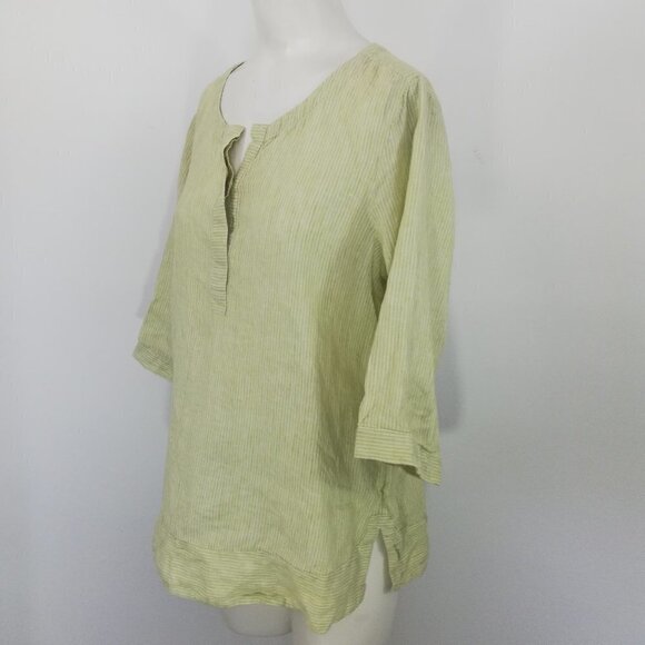 J Jill Love Linen Striped Blouse Size S Lagenlook - Picture 7 of 8